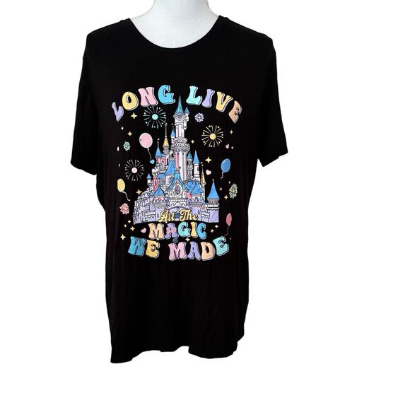Disneyland Castle Black Short Sleeve T Shirt Long Live All The Magic We Made XL - Picture 2 of 7